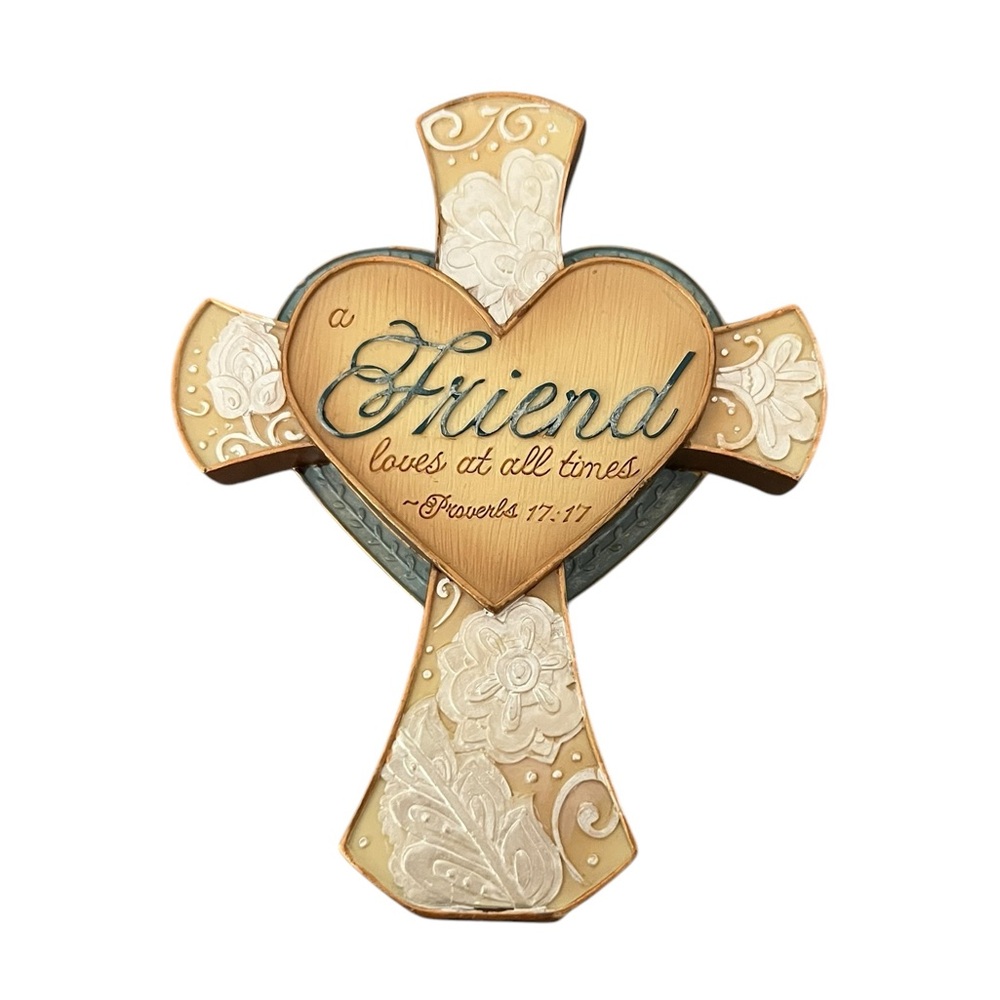 Pavilion Gift “Perfectly Paisley” Friend 4.25” Self Standing Cross Proverbs